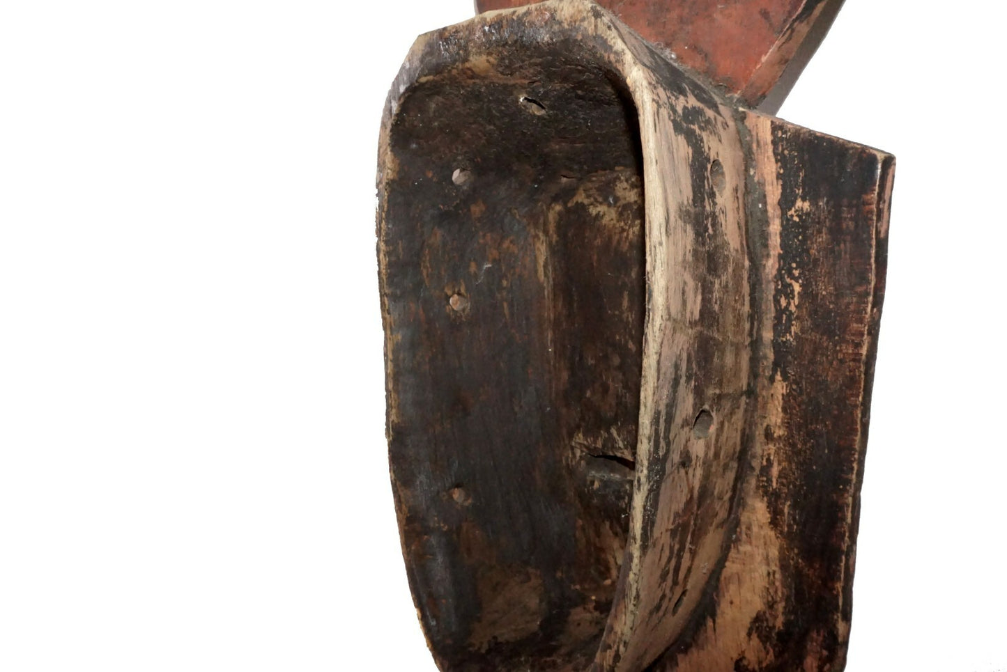 Vintage African Burkina Faso Wooden Shield Carved Mask Sculpture  (***)