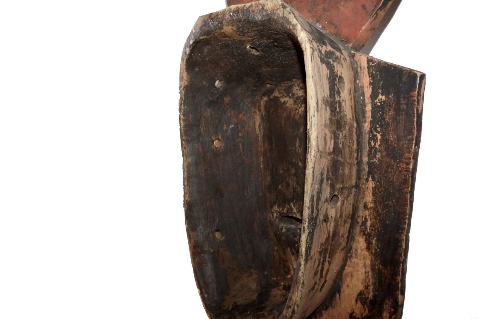 Vintage African Burkina Faso Wooden Shield Carved Mask Sculpture  (***)