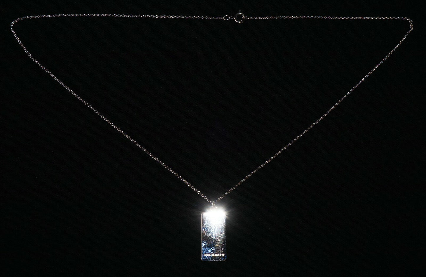 1974 Gibraltor Mint Sterling Silver 100 Grains Bar Pendant & Necklace  (NiD)