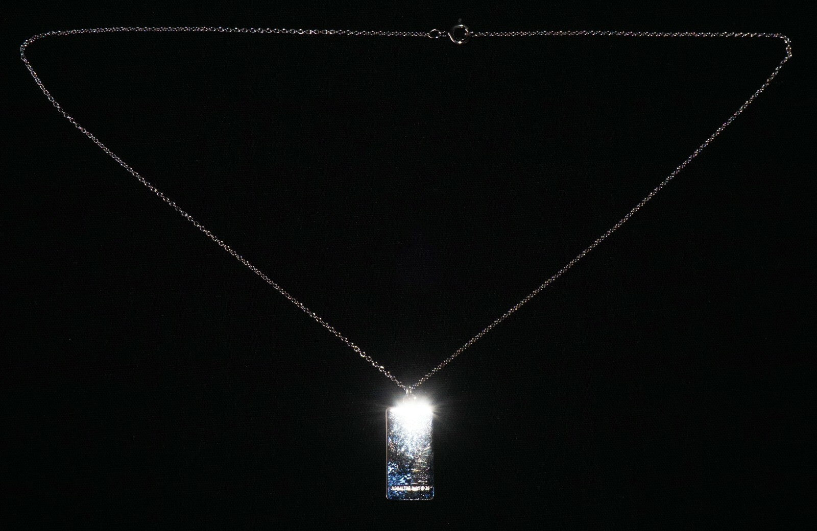 1974 Gibraltor Mint Sterling Silver 100 Grains Bar Pendant & Necklace  (NiD)