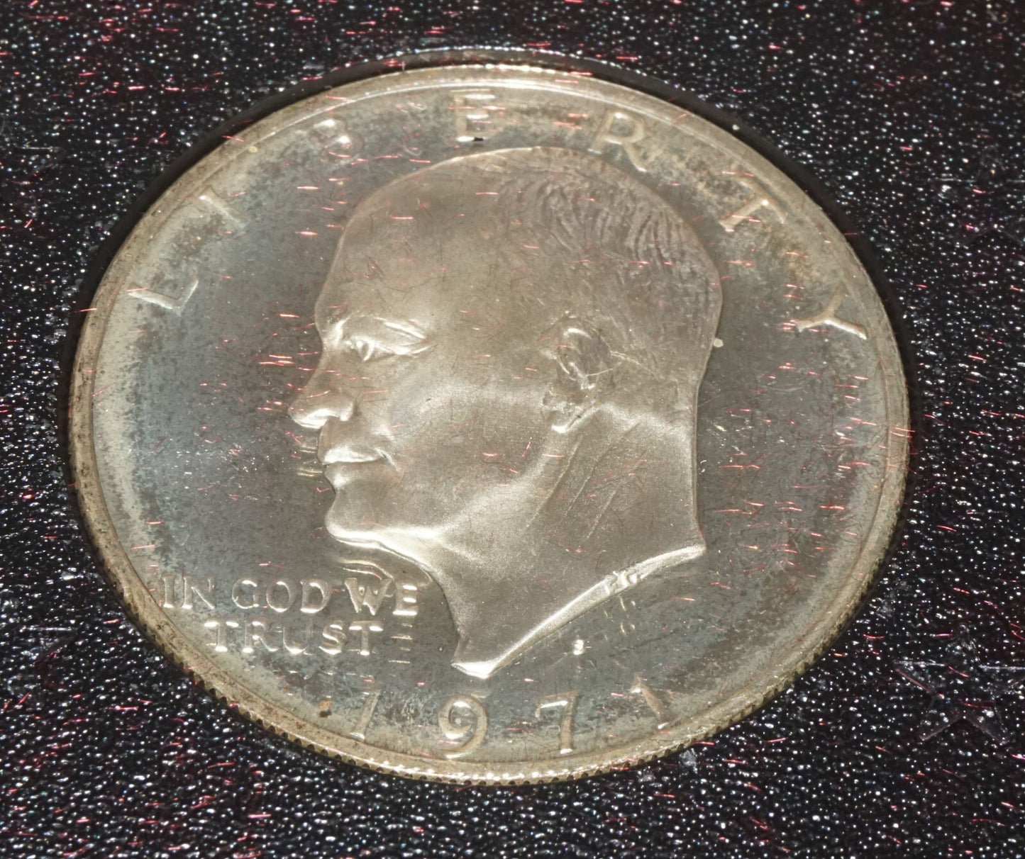 5Pc 1971 US Eisenhower Uncirculated Proof $1 Silver Coin in Case  (KiL)