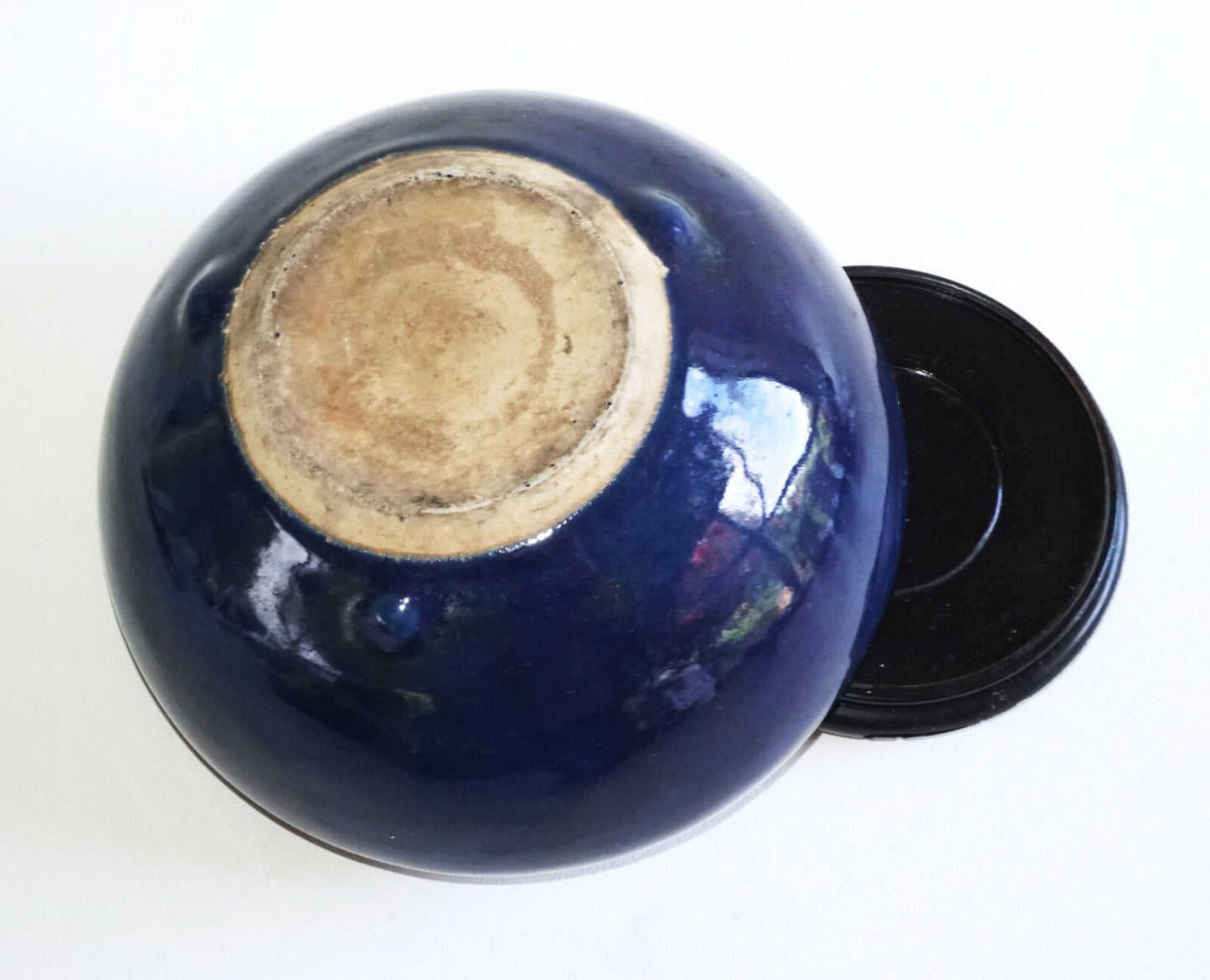 19C Chinese Qing Cobalt Blue Incense Burner w. 3x Knob Design  (AHB)