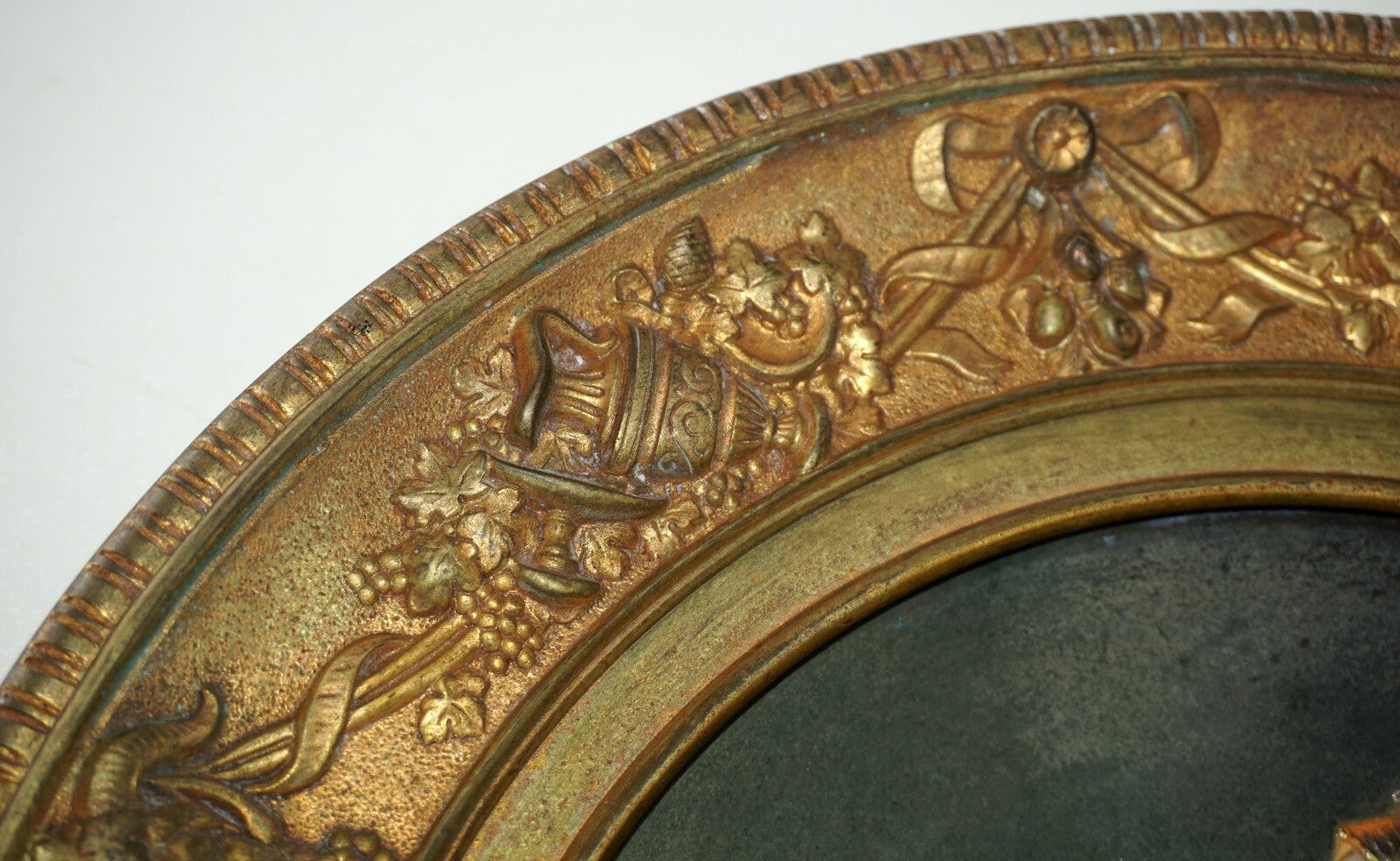 Continental Porcelain & Enamel Female Portrait Painting Gilt Bronze Frame (RiS)