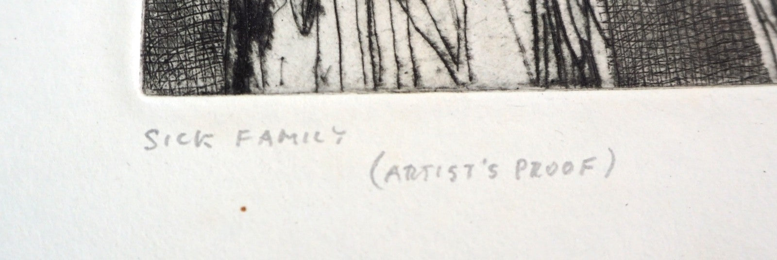 '62 California Abstract Etching Print "Sick Family"  by William Hesthal (Mod)