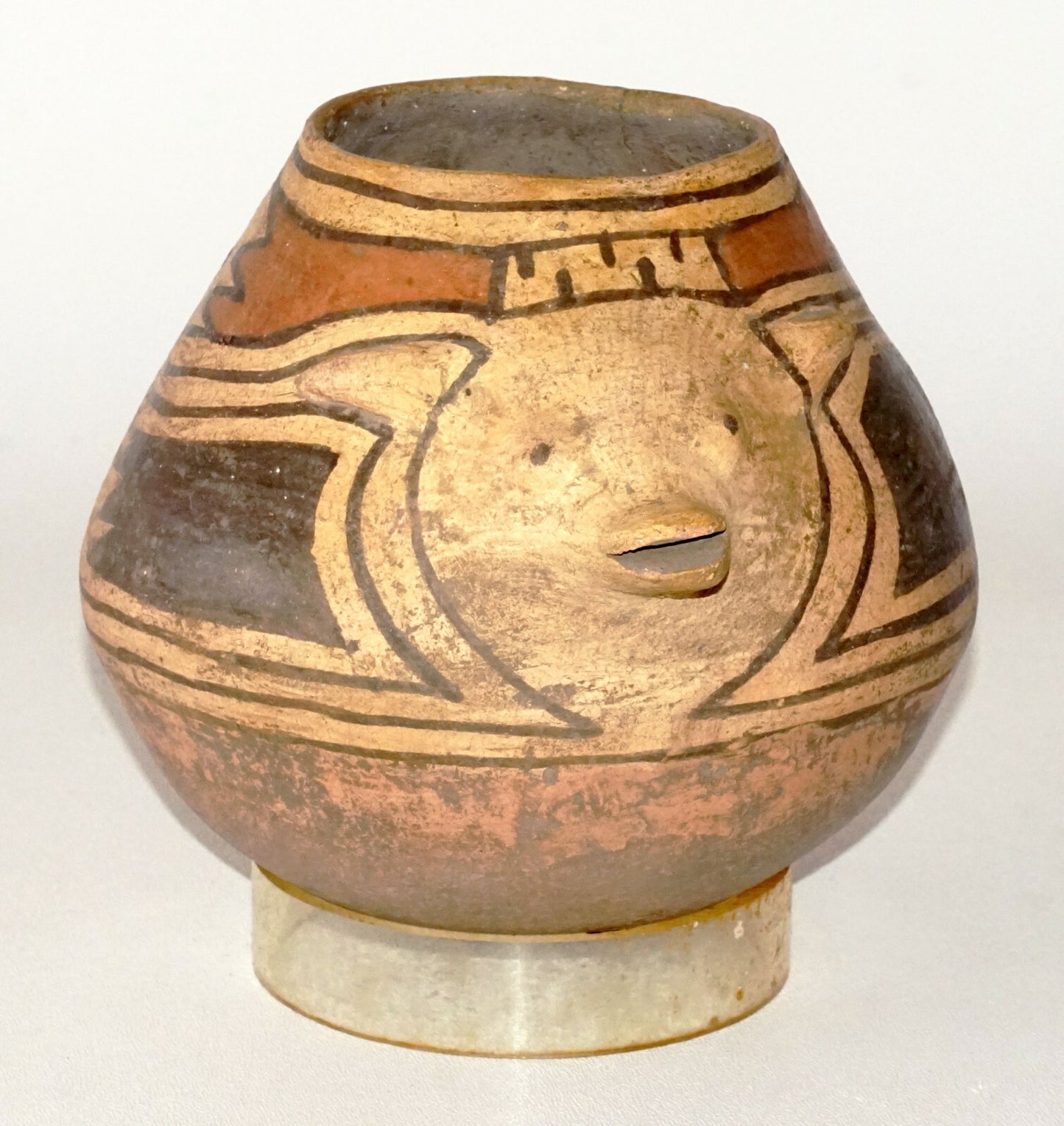 Antique South Western Painted Pottery Animal Motif Bowl Repaired  (FLA)