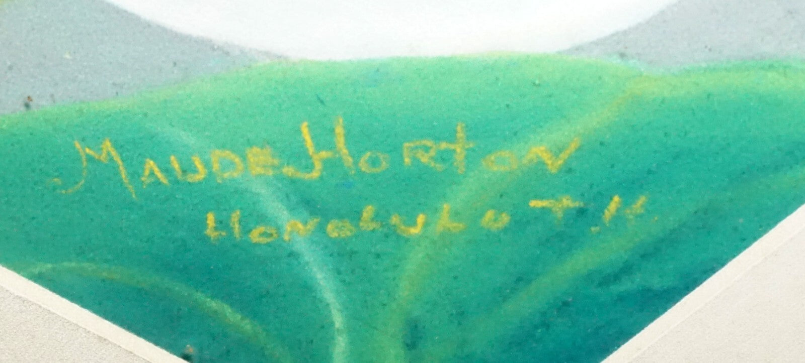 1950s Hawaii Koa Watercolor & Pastel Painting Hibiscus by Maude Horton (New)