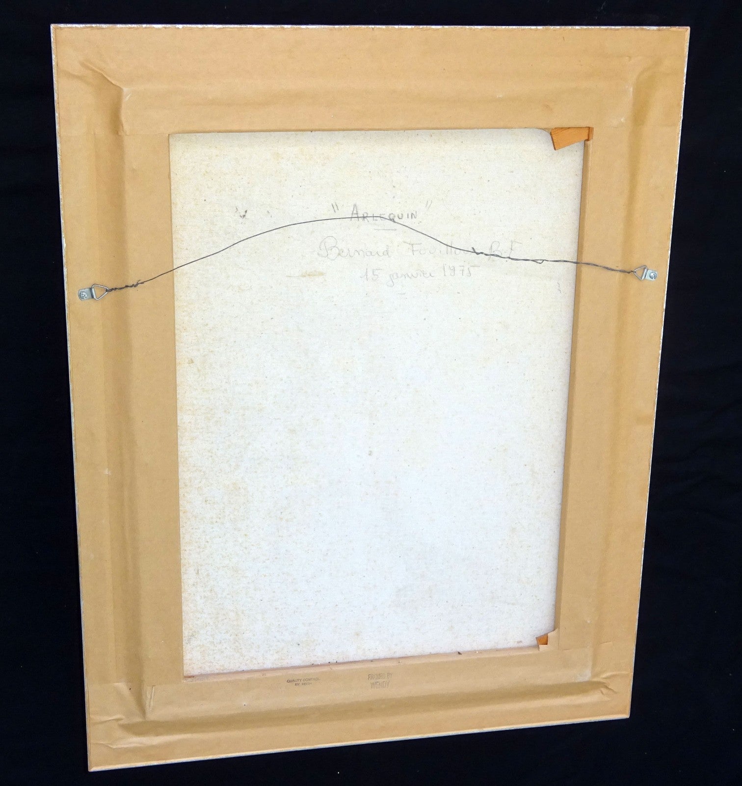 1975 French Oil Painting "Harlequin" by BF Bernard Fouilloux  (Mat)