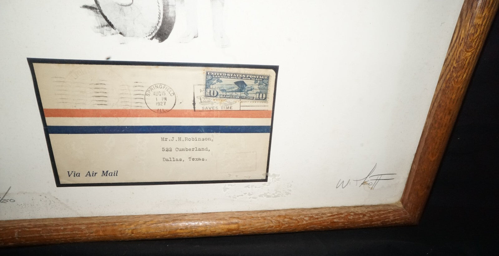1927 Lindbergh Spirit of St Louis Limited Print & Mail Piece By W. Scott  (AhB)