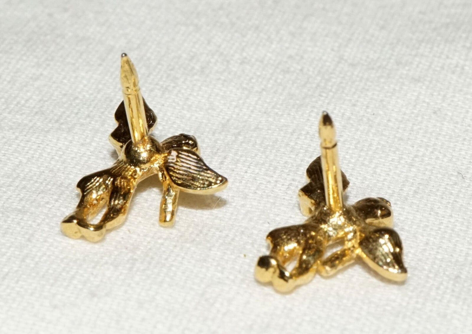 2Pc US 10k Yellow Gold Cupid Angel Mini Pins   (KoS) L23