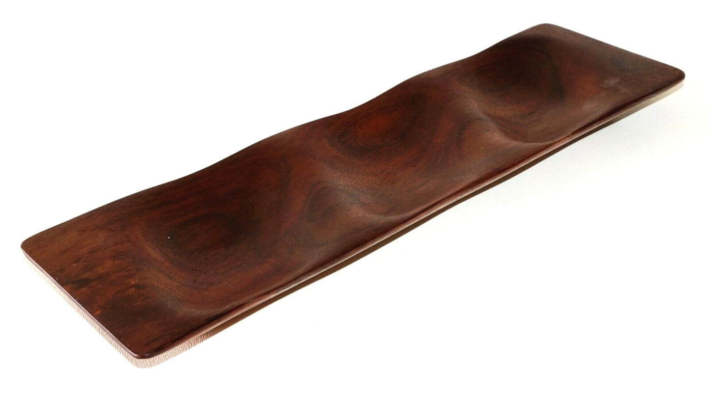 Hawaii Modernist Koa Hard Wood 3x Section Serving Tray by Dave Witkus  (SRi)