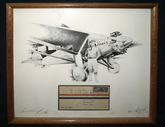 1927 Lindbergh Spirit of St Louis Limited Print & Mail Piece By W. Scott  (AhB)