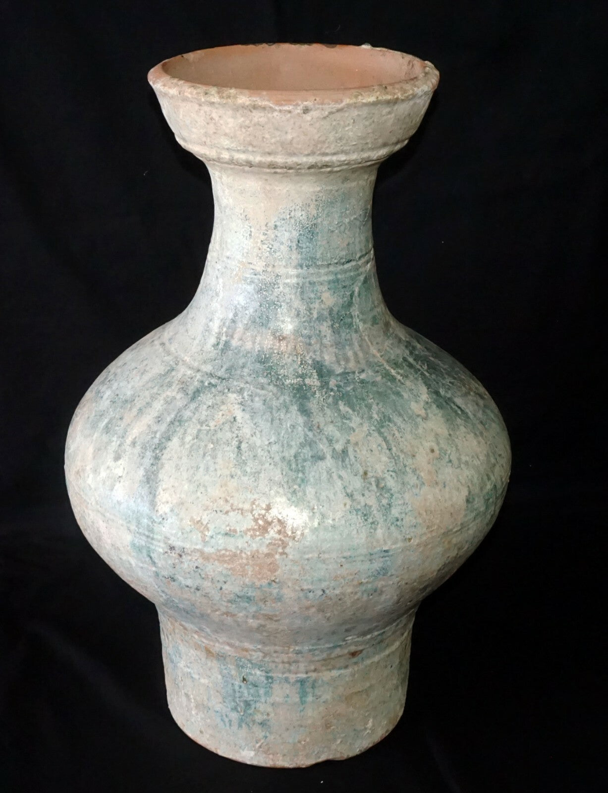 2000 Year Old Chinese Han Period Green Glaze Stoneware Hu Jar Iridescence (DaM)