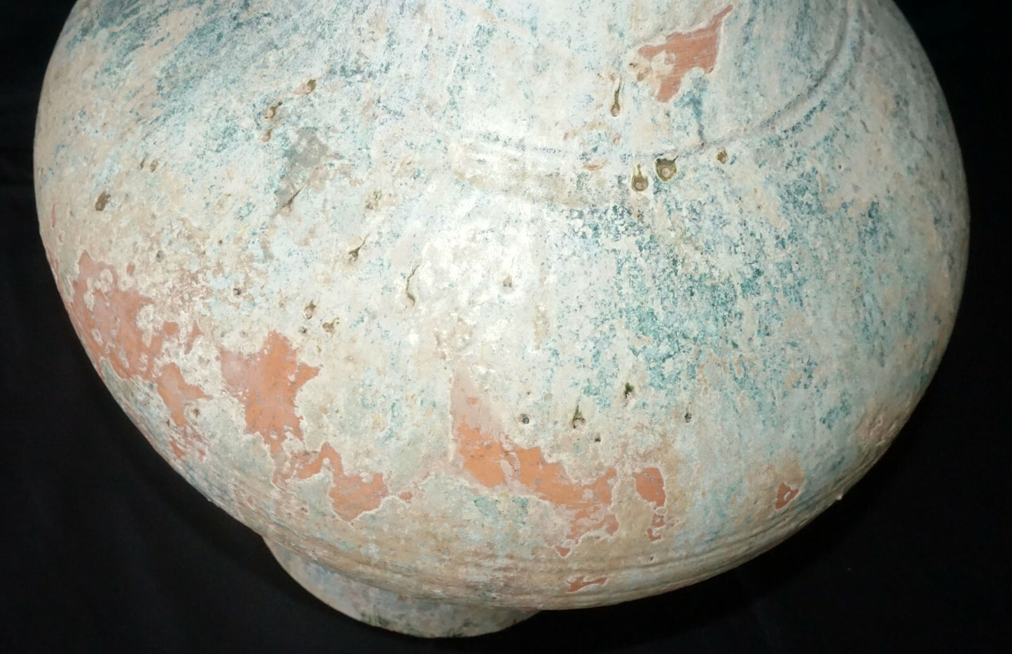 2000 Year Old Chinese Han Period Green Glaze Stoneware Hu Jar Iridescence (DaM)
