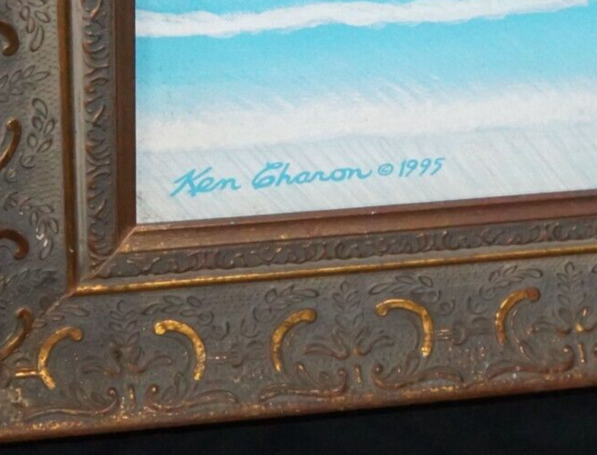 1995 Hawaii Acrylic Painting Rebirth of Venus Hawaiian Style by Ken Charon (PeNe