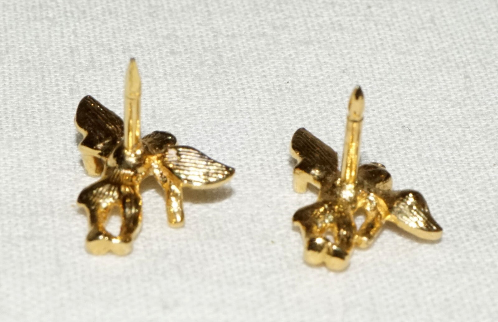 2Pc US 10k Yellow Gold Cupid Angel Mini Pins   (KoS) L23