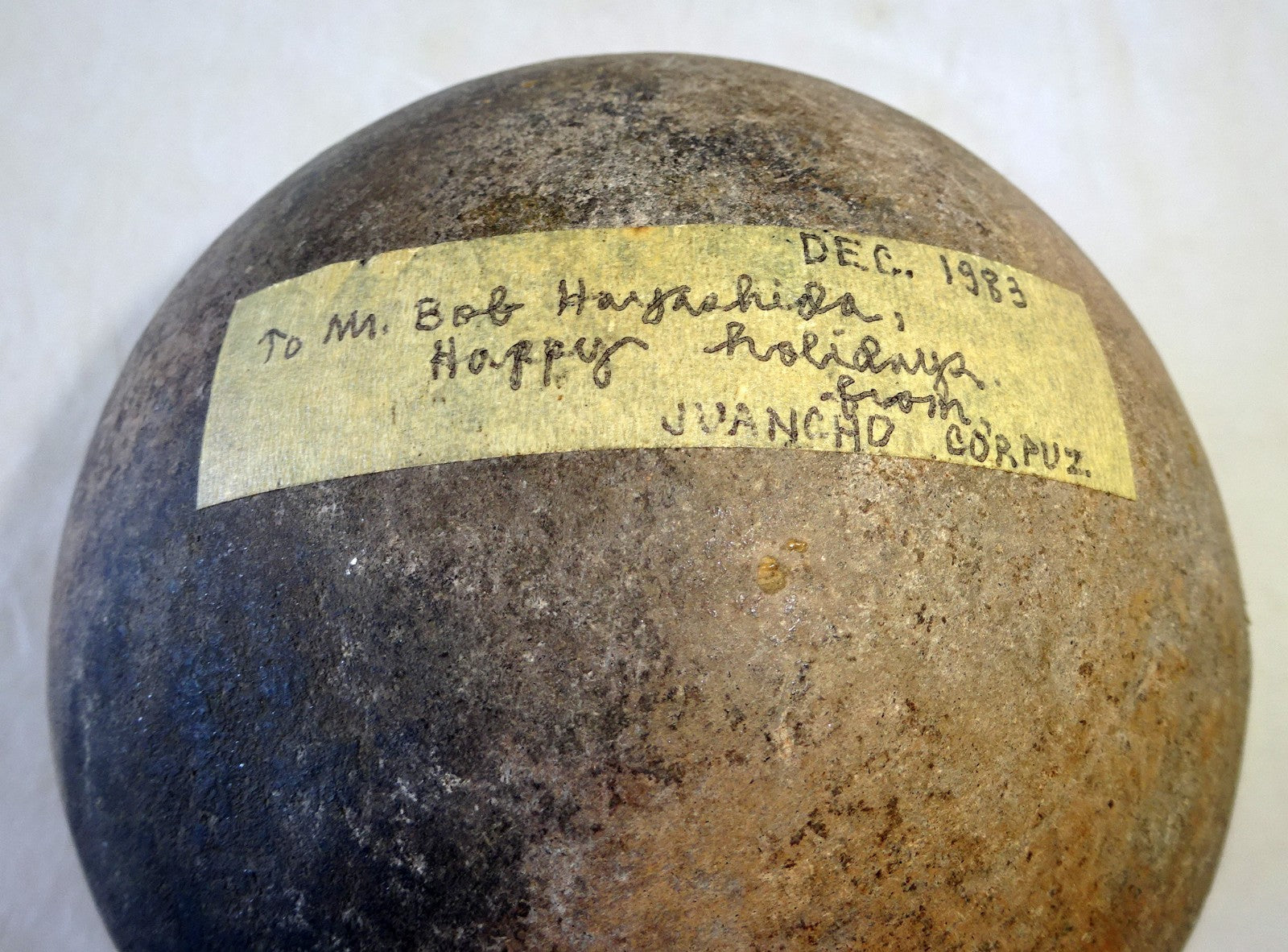 American S.W. Aboriginal Small Earthenware Jar w. Incised Motif  (Hay)