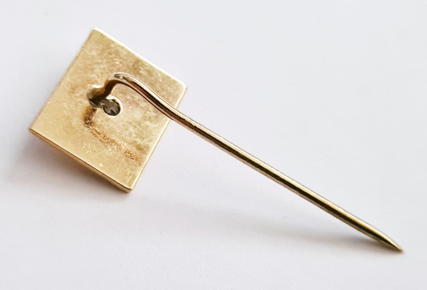 Antique 14k Yellow Gold Pin w. Diamond Accent 0.17ct.  (PiC)