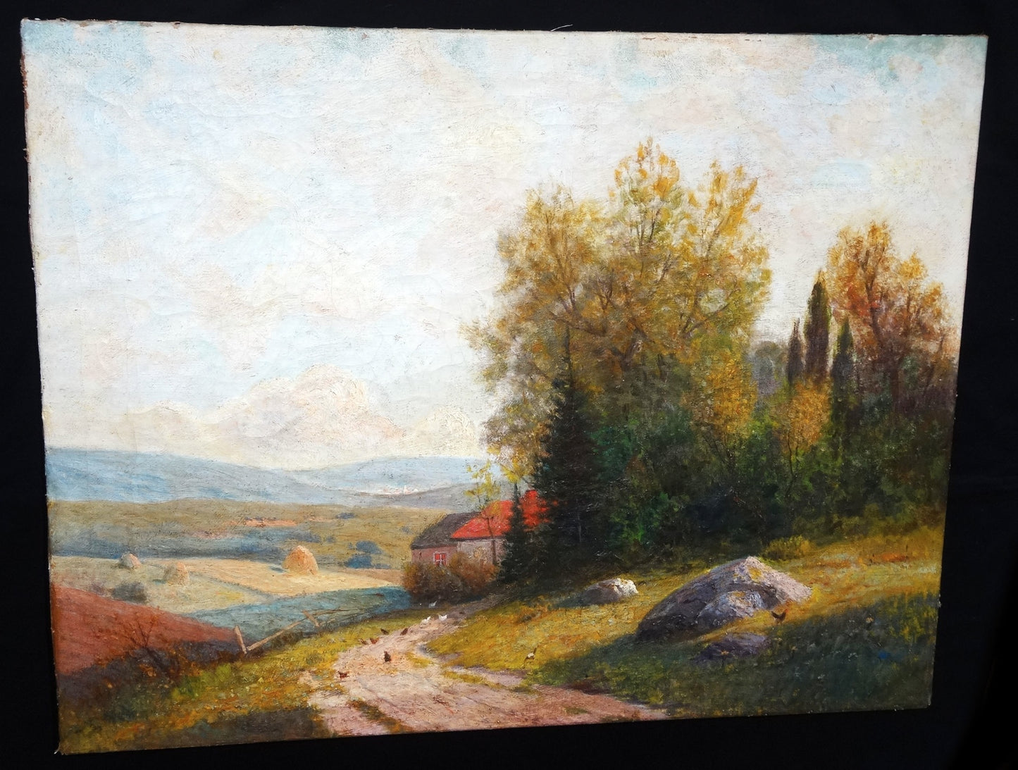 American Oil Painting "Autumn Landscape" by Frederick John Mulhaupt  (1871-1938)