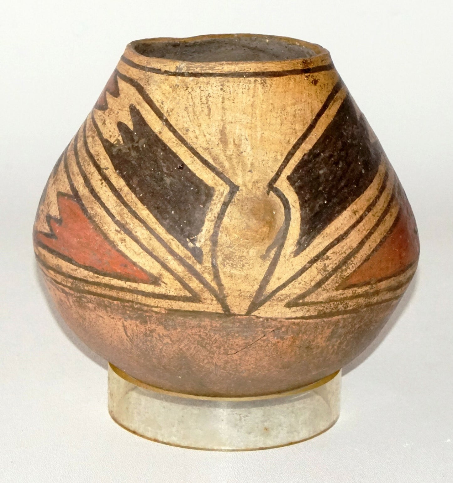 Antique South Western Painted Pottery Animal Motif Bowl Repaired  (FLA)