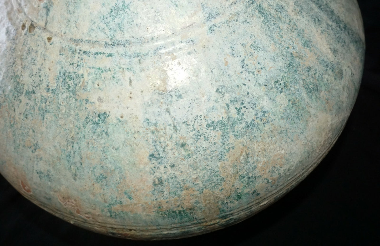 2000 Year Old Chinese Han Period Green Glaze Stoneware Hu Jar Iridescence (DaM)
