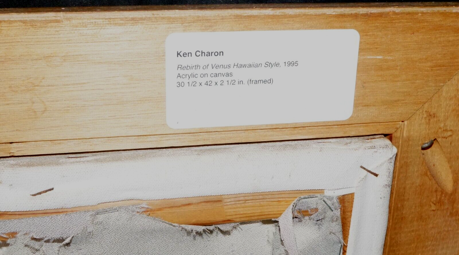 1995 Hawaii Acrylic Painting Rebirth of Venus Hawaiian Style by Ken Charon (PeNe