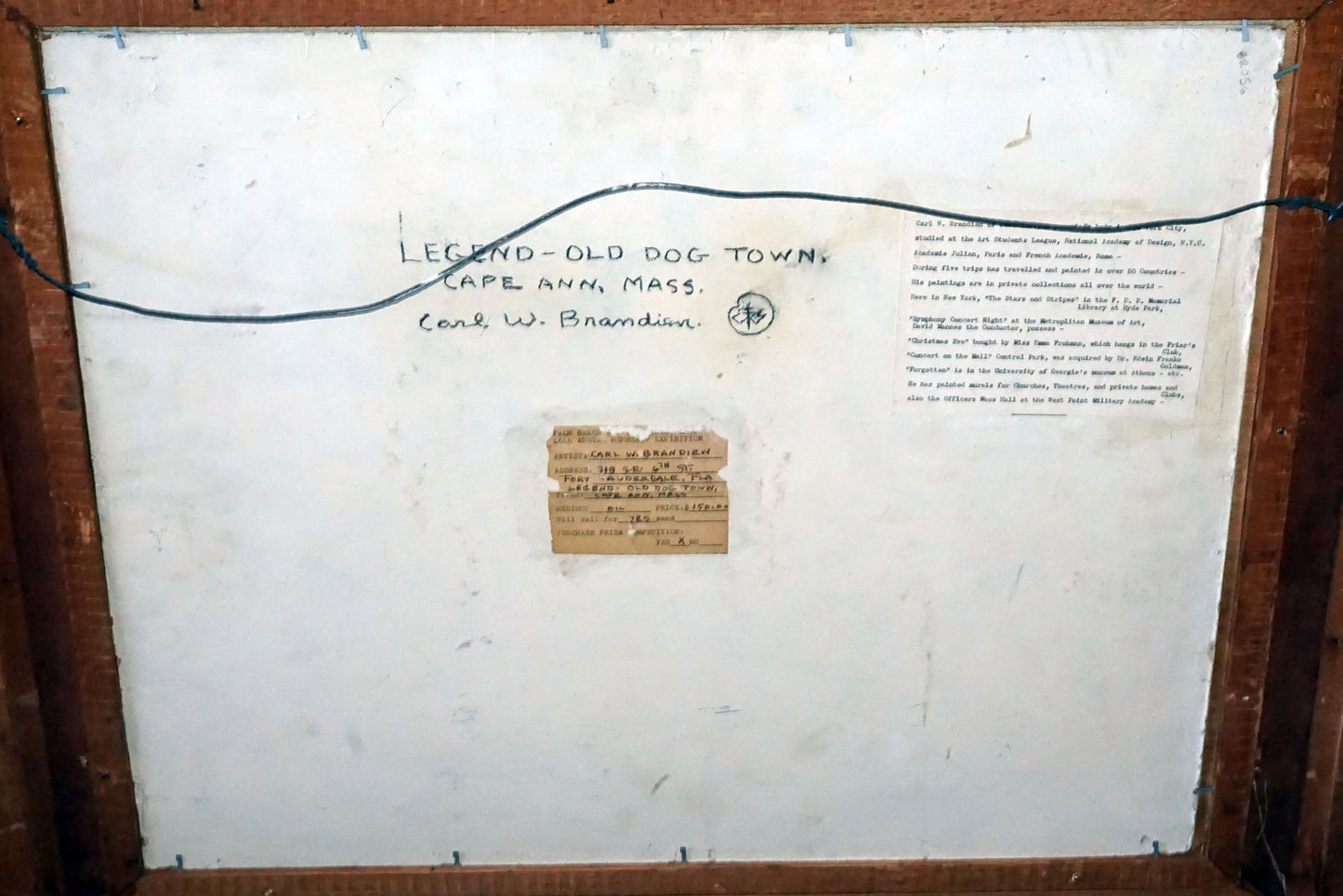 American Oil Painting Legend-Old Dog Town, Cape Ann, Mass. by Carl W. Brandien