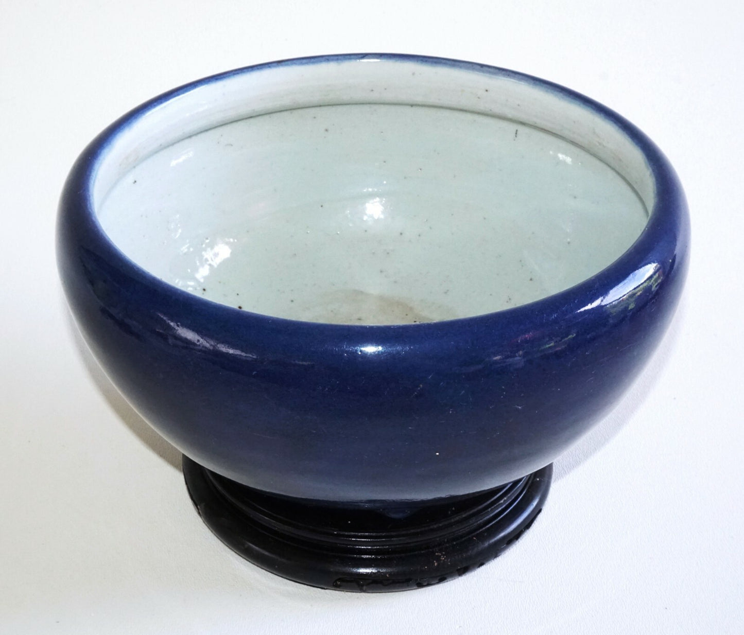 19C Chinese Qing Cobalt Blue Incense Burner w. 3x Knob Design  (AHB)