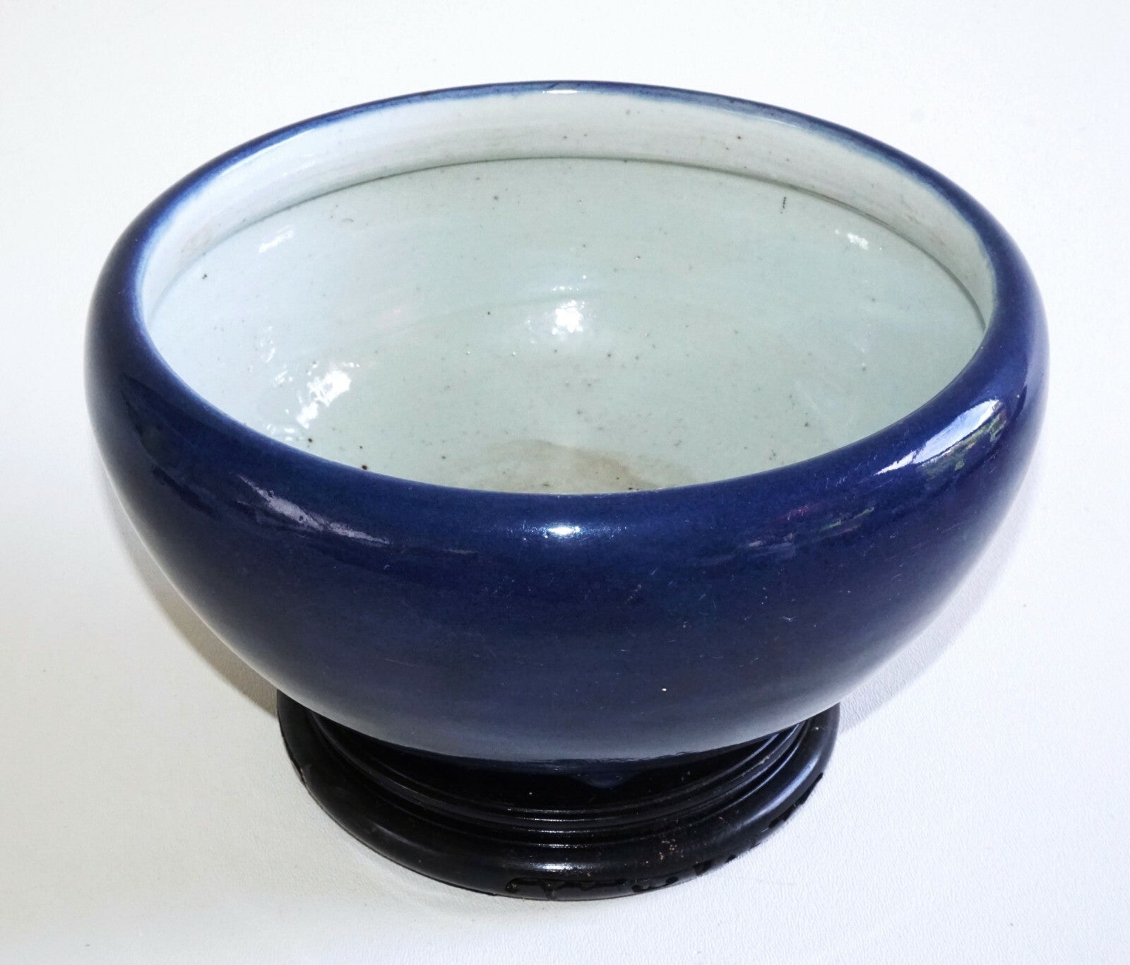 19C Chinese Qing Cobalt Blue Incense Burner w. 3x Knob Design  (AHB)