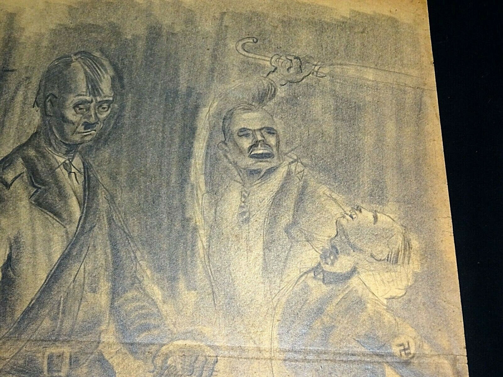 1940s Expressionist Pencil Drawings Fascist Caricatures by Boydan Baynert (CuM)