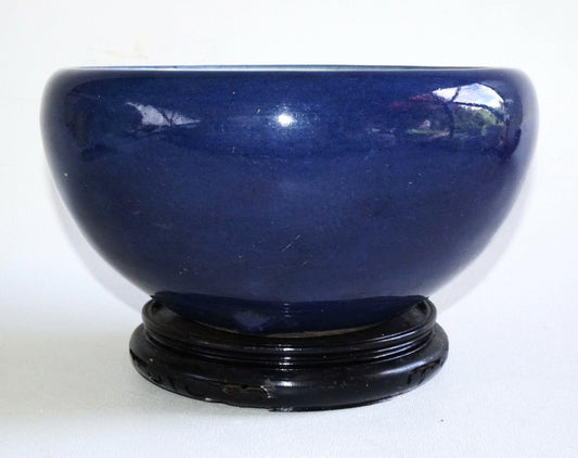 19C Chinese Qing Cobalt Blue Incense Burner w. 3x Knob Design  (AHB)