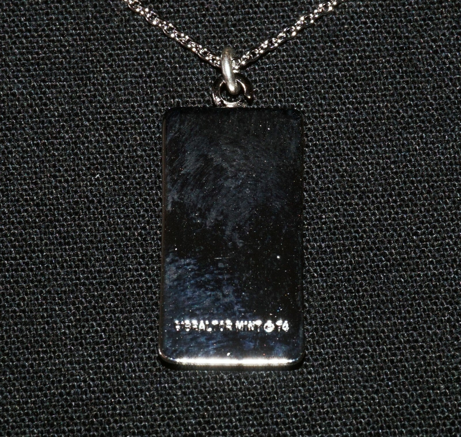 1974 Gibraltor Mint Sterling Silver 100 Grains Bar Pendant & Necklace  (NiD)