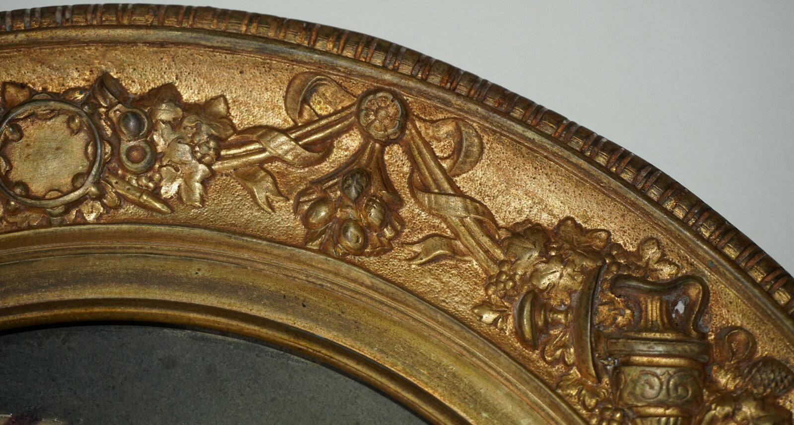 Continental Porcelain & Enamel Female Portrait Painting Gilt Bronze Frame (RiS)