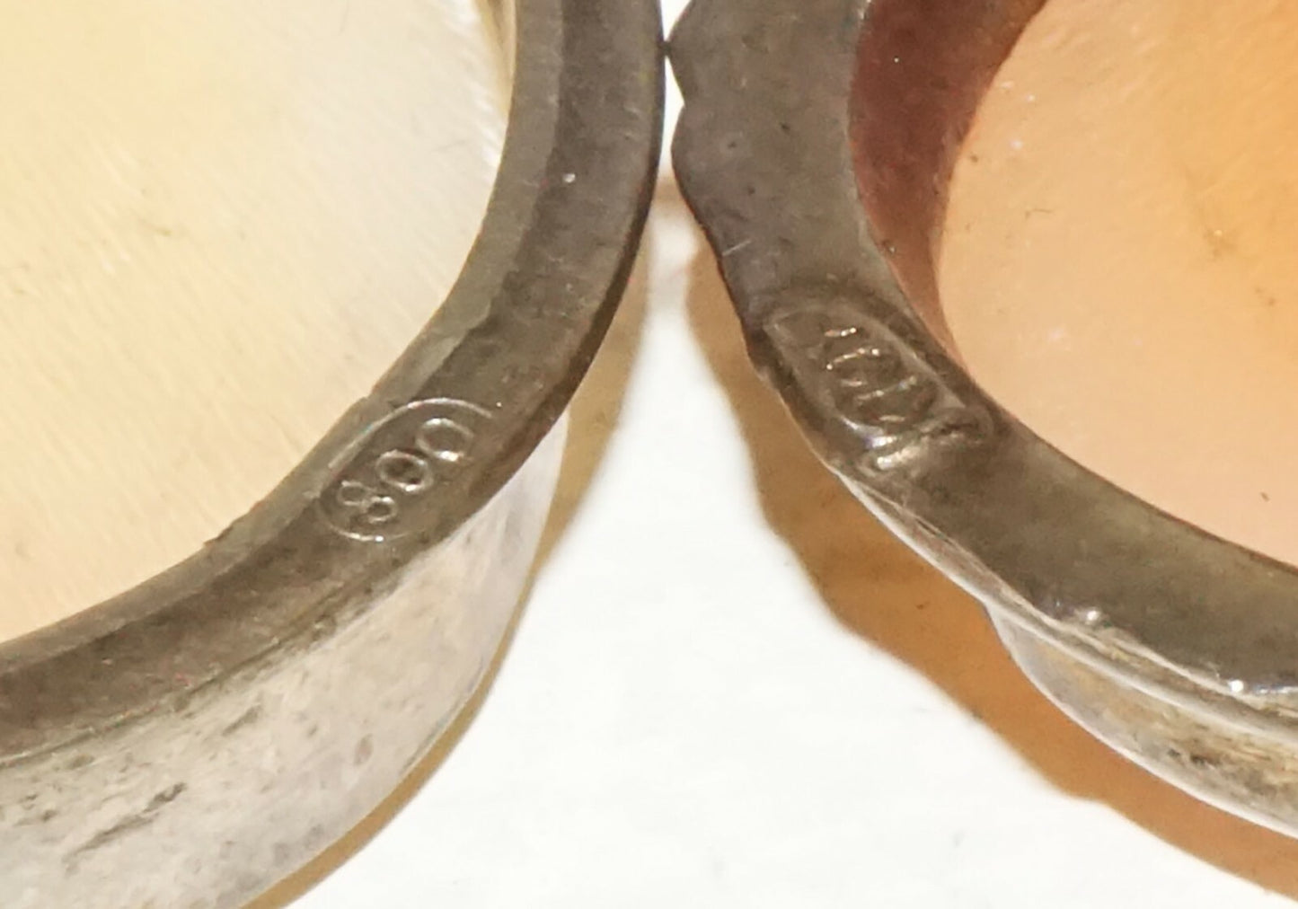 2Pc Italian 800 Silver Shell Cameo's Brooch Pendant w Female Bust Motif  (HaY)#7