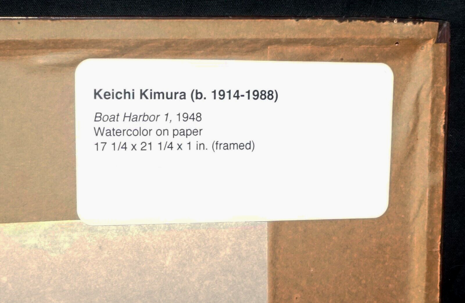 1948 Hawaii Watercolor Painting Boat Harbor I by Keiichi Kimura (1914-88) (PeNe