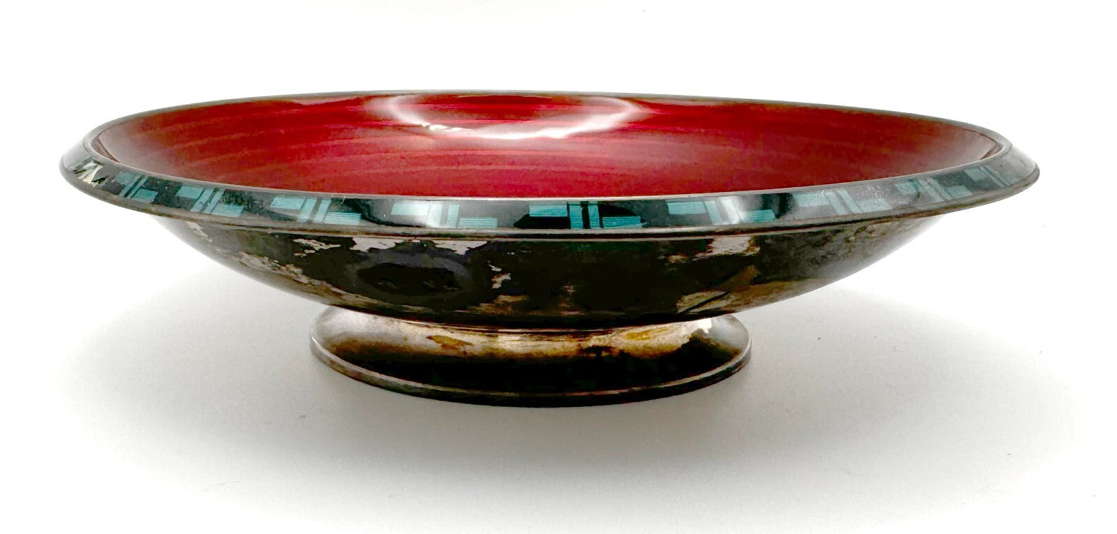 1960s Norwegian Sterling Silver Small Red Enamel Dish By David-Andersen (WeP)