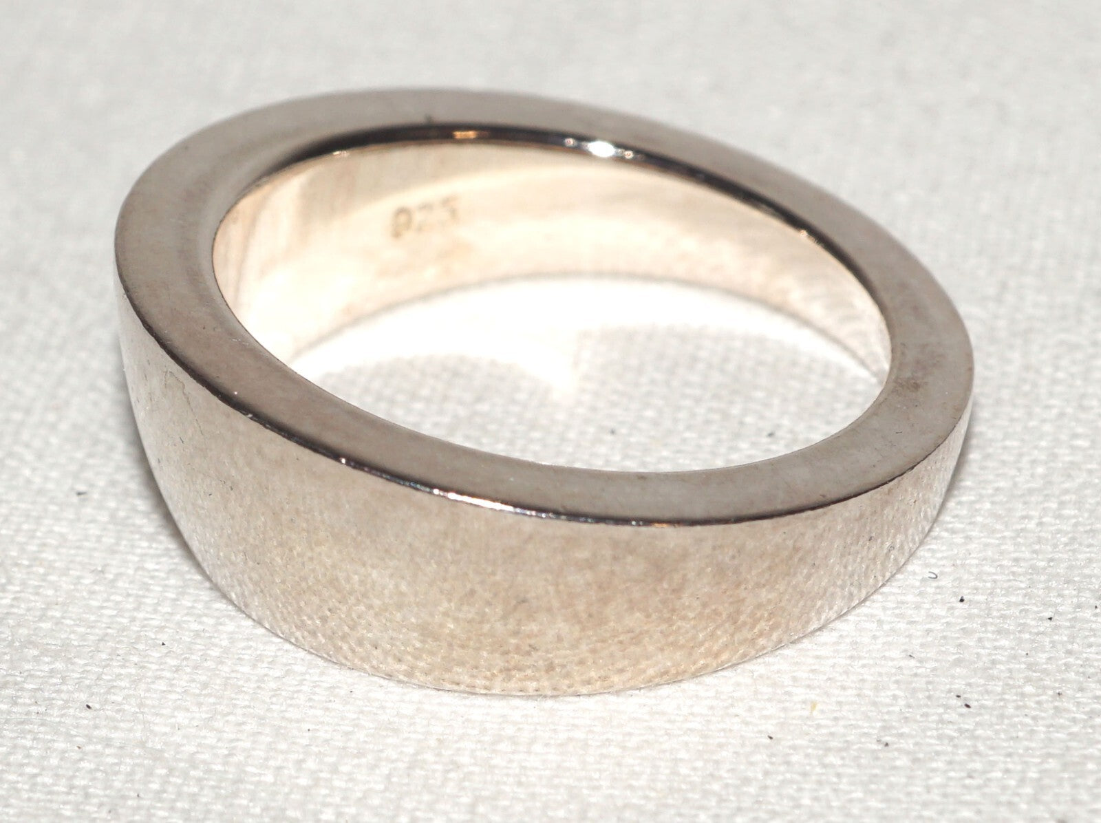 Pair of Wood & Sterling Silver Emporio Armani Rings Sz. 8.25 Original Box(InS)11