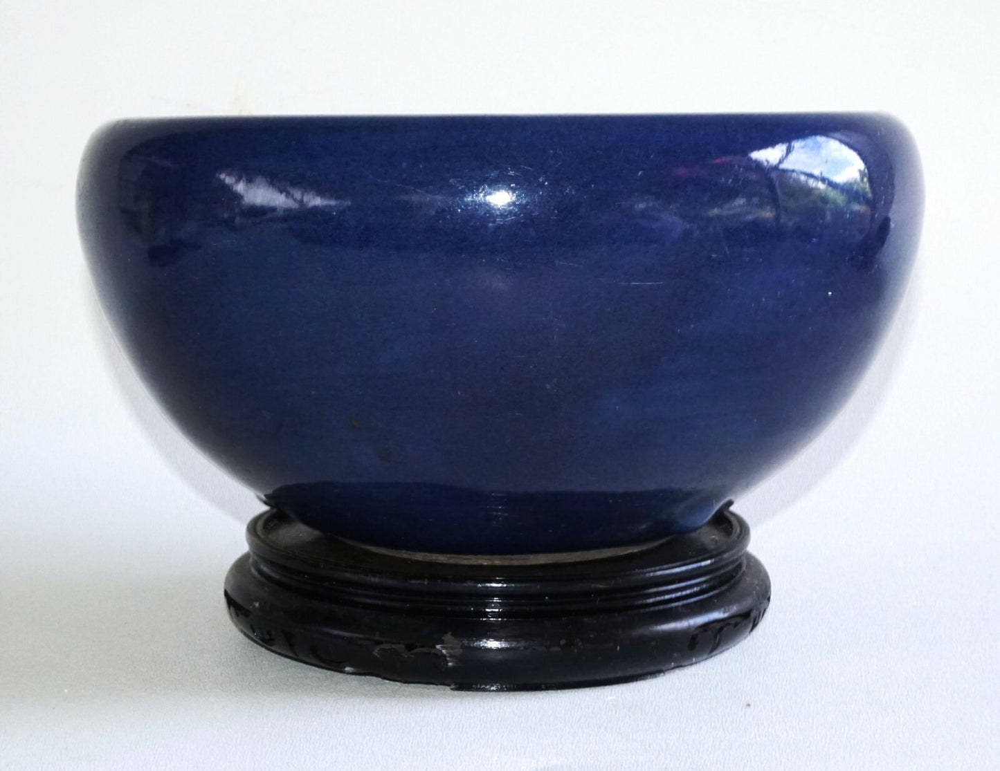 19C Chinese Qing Cobalt Blue Incense Burner w. 3x Knob Design  (AHB)