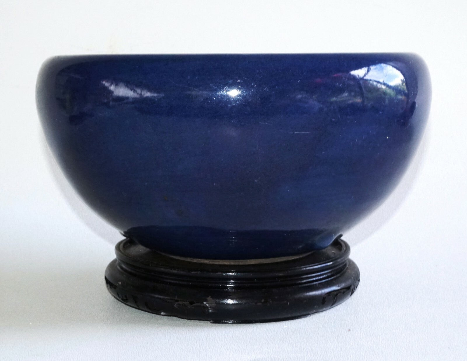 19C Chinese Qing Cobalt Blue Incense Burner w. 3x Knob Design  (AHB)