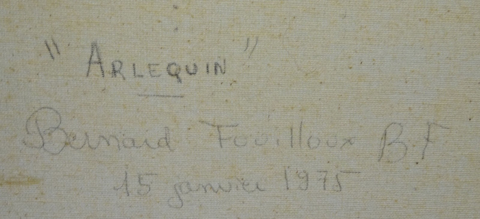 1975 French Oil Painting "Harlequin" by BF Bernard Fouilloux  (Mat)