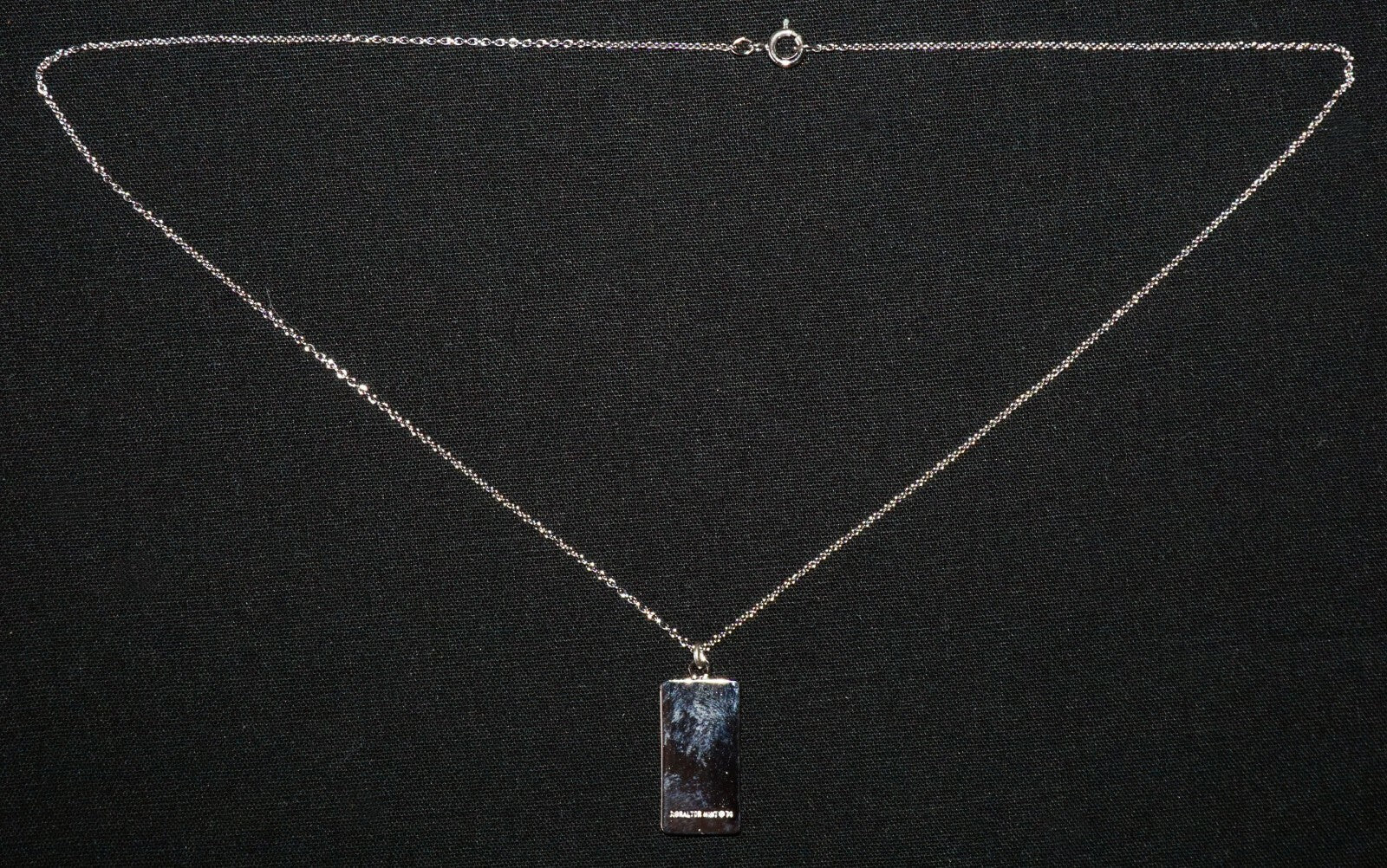 1974 Gibraltor Mint Sterling Silver 100 Grains Bar Pendant & Necklace  (NiD)