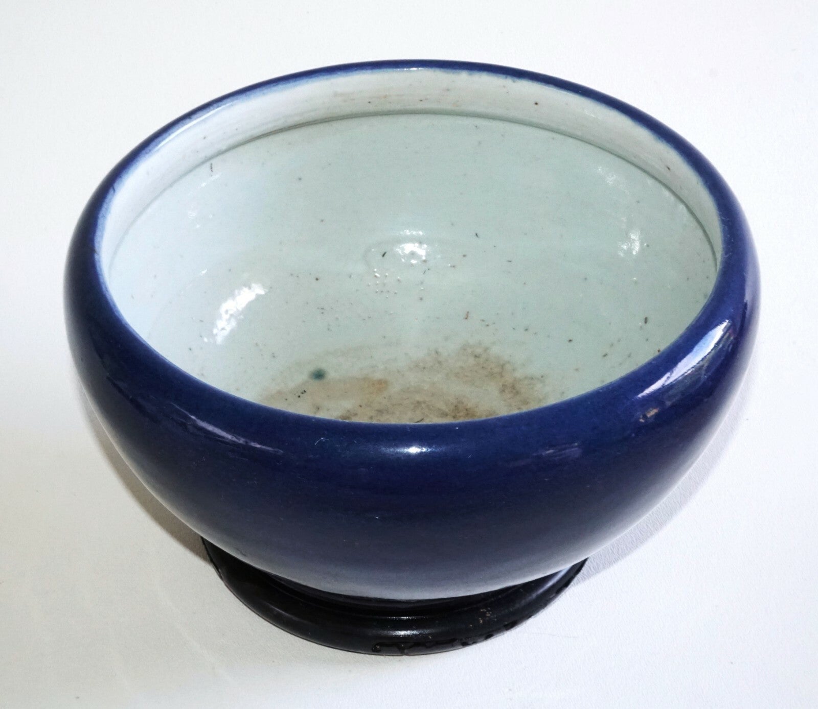 19C Chinese Qing Cobalt Blue Incense Burner w. 3x Knob Design  (AHB)