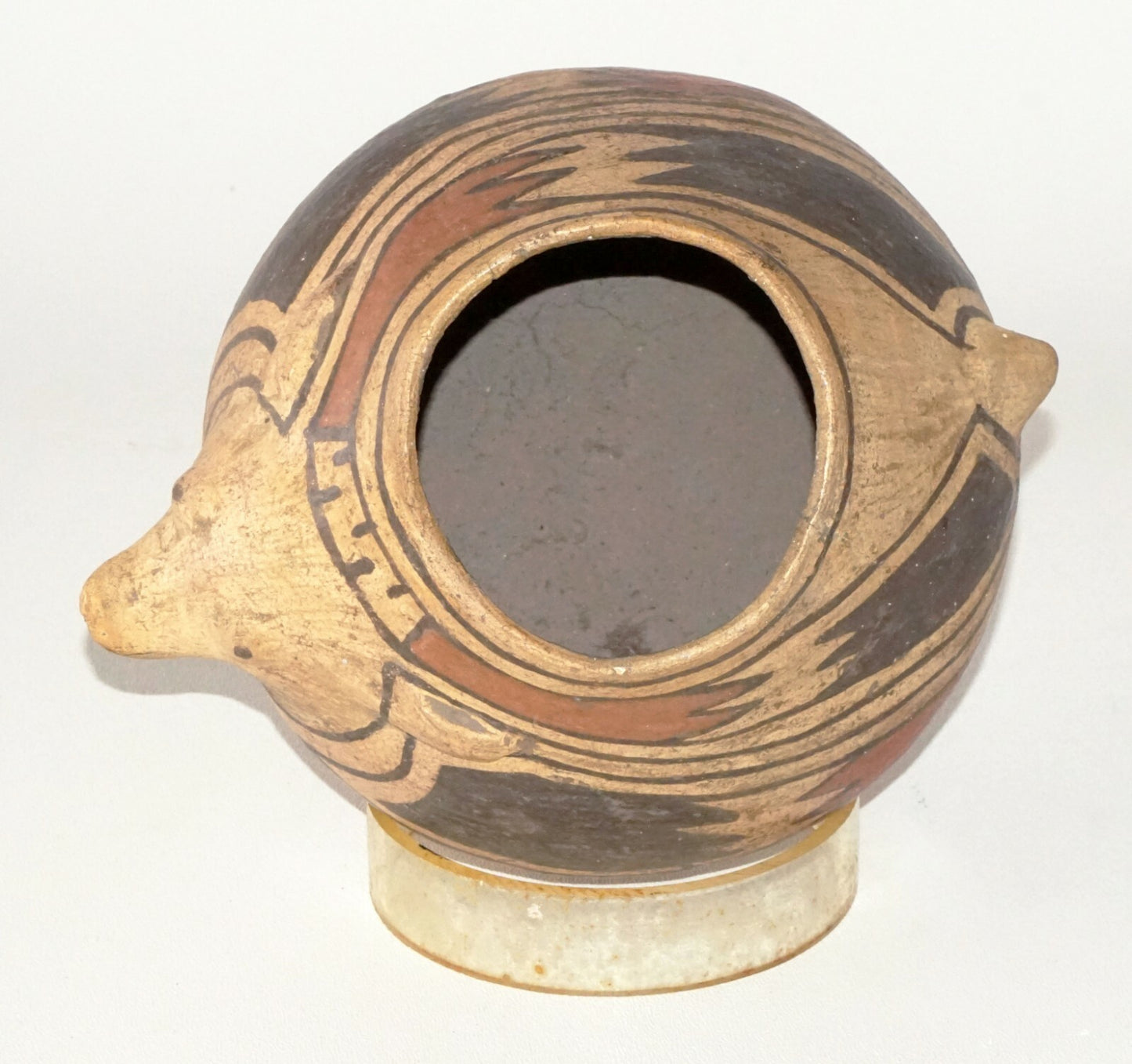 Antique South Western Painted Pottery Animal Motif Bowl Repaired  (FLA)