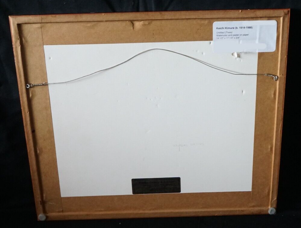 Hawaii Modernist Watercolor & Pastel Painting Trees by Keichi Kimura (PeNe