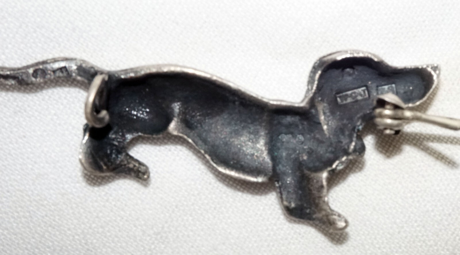 1950 Swedish Sterling Silver Dachshund Wiener Dog Brooch Pin by WGJ  (ShI)