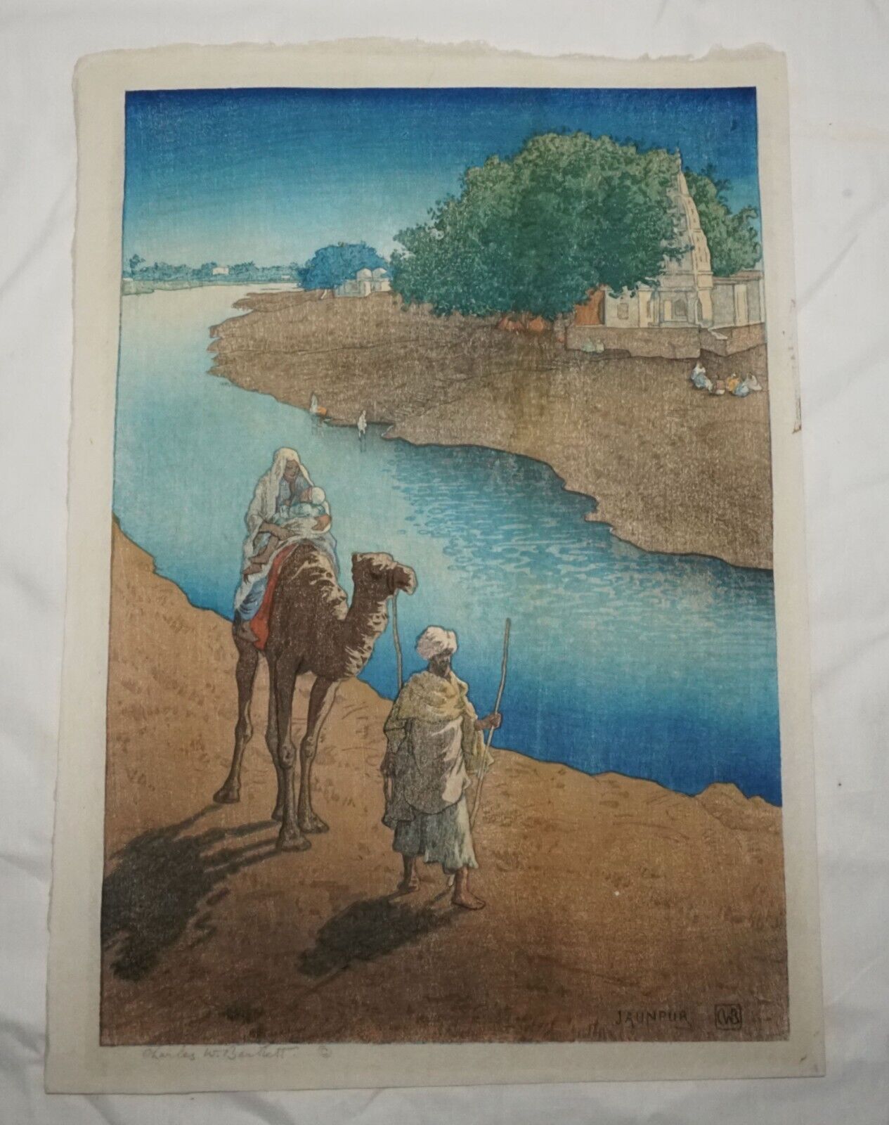 1920 UK Color Woodblock Print Jaunpur by Charles W. Bartlett (1860-1940)(InS)