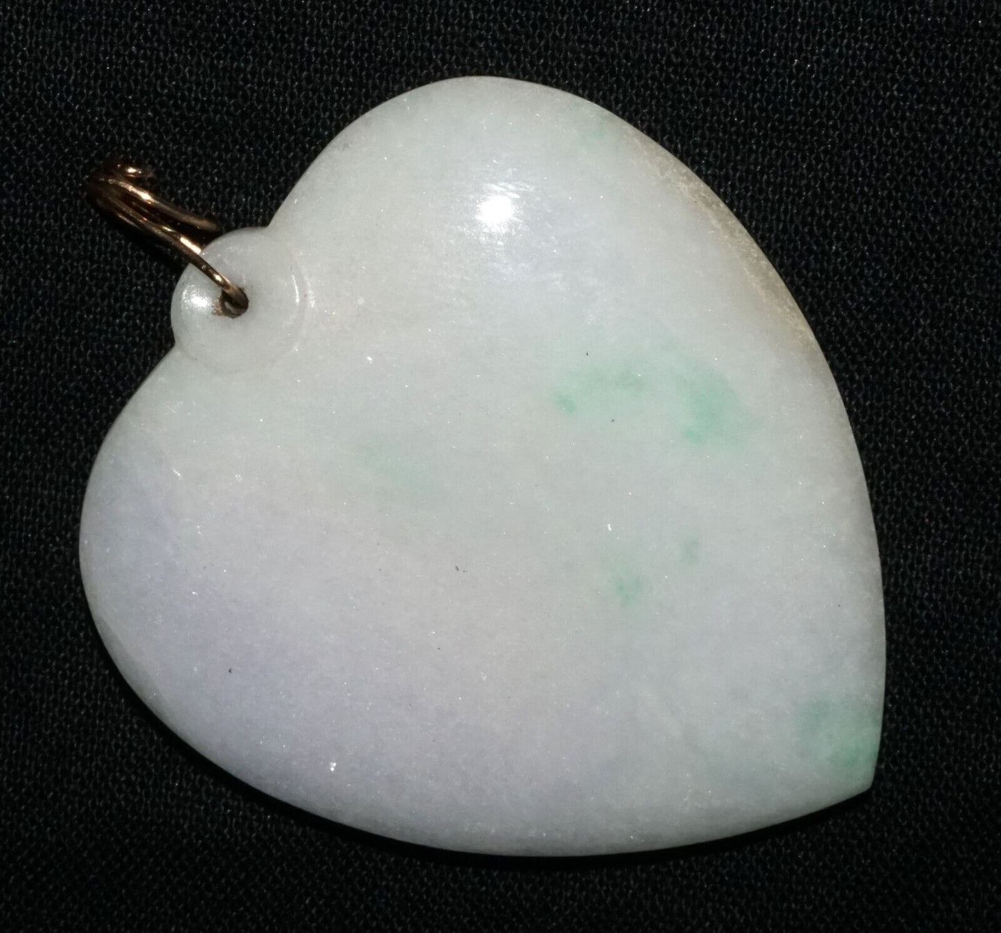 Vintage Chinese White Green Lavender Jadeite Jade Heart Motif Pendant (LeS) G8