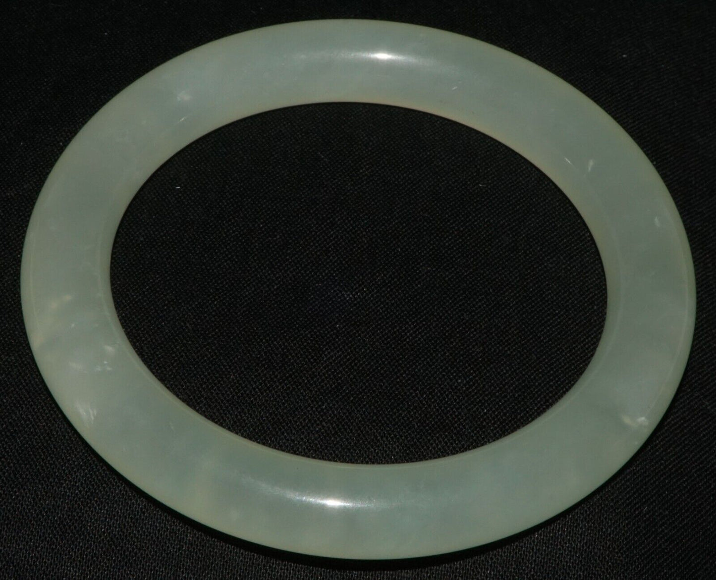 Vintage Chinese Semi Translucent Pale Green Glass Bangle Bracelet (LeS) B64