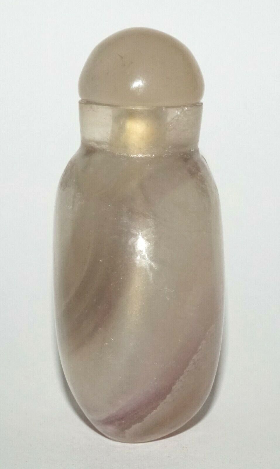 Vintage Chinese Clear Purplish Fluorite Snuff Bottle Plain Motif (LeS) G4