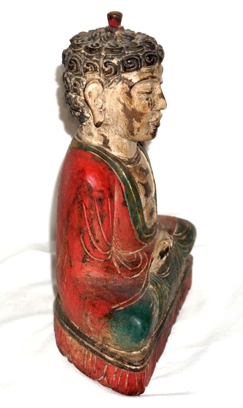 Vintage South East Asian Carved Seated Buddha Sculpture (AHB)