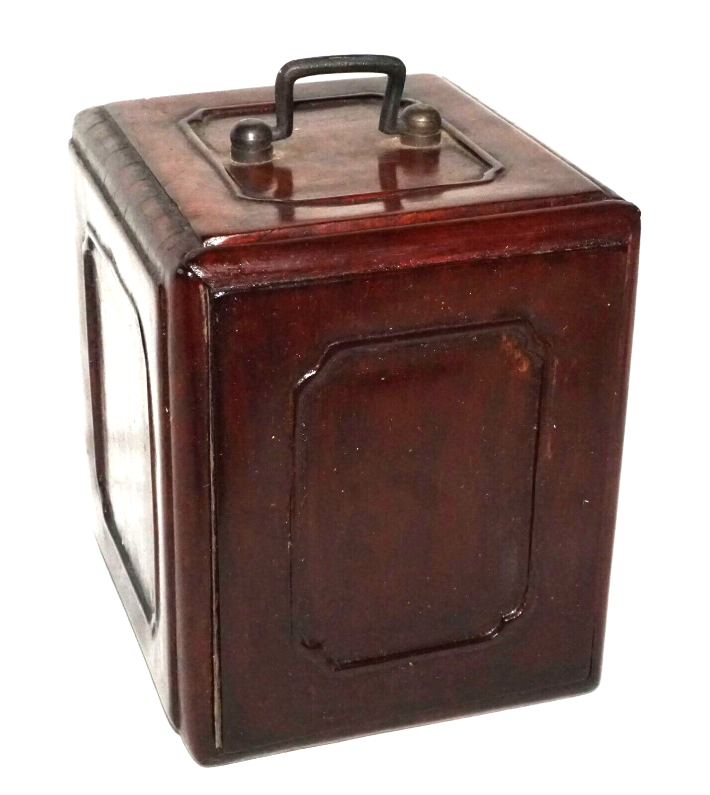 Vintage Chinese Hardwood Box w. Iron Fittings & Three Drawers (WaC)